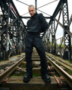 [PANTS] COTTONFLEECE PATCHWORK BLACK