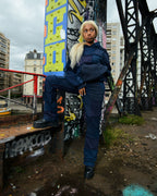 [PANTS] COTTONFLEECE PATCHWORK NAVY
