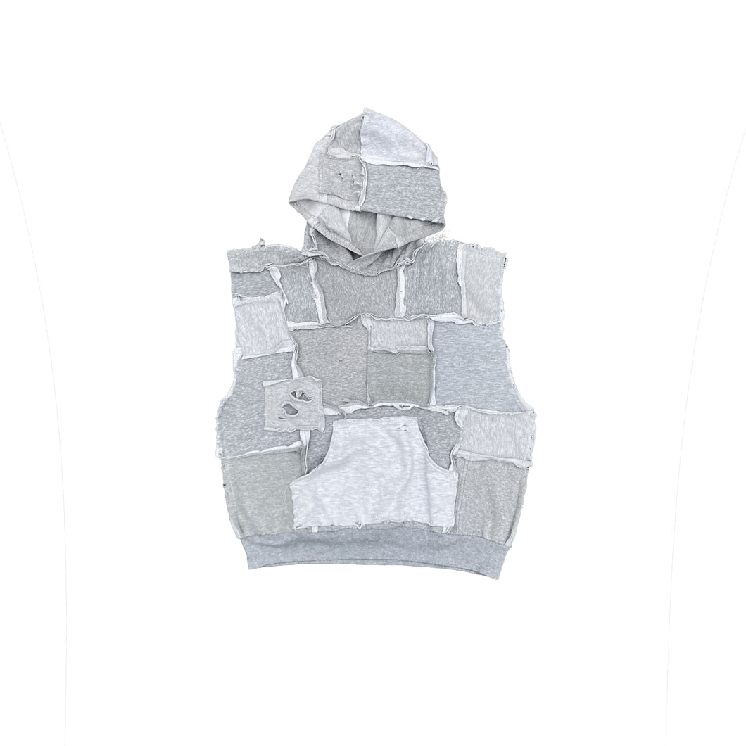 [SLEEVELESS] COTTONFLEECE PATCHWORK GREY