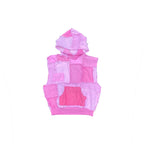 [SLEEVELESS HOODIE] COTTONFLEECE PATCHWORK PINK