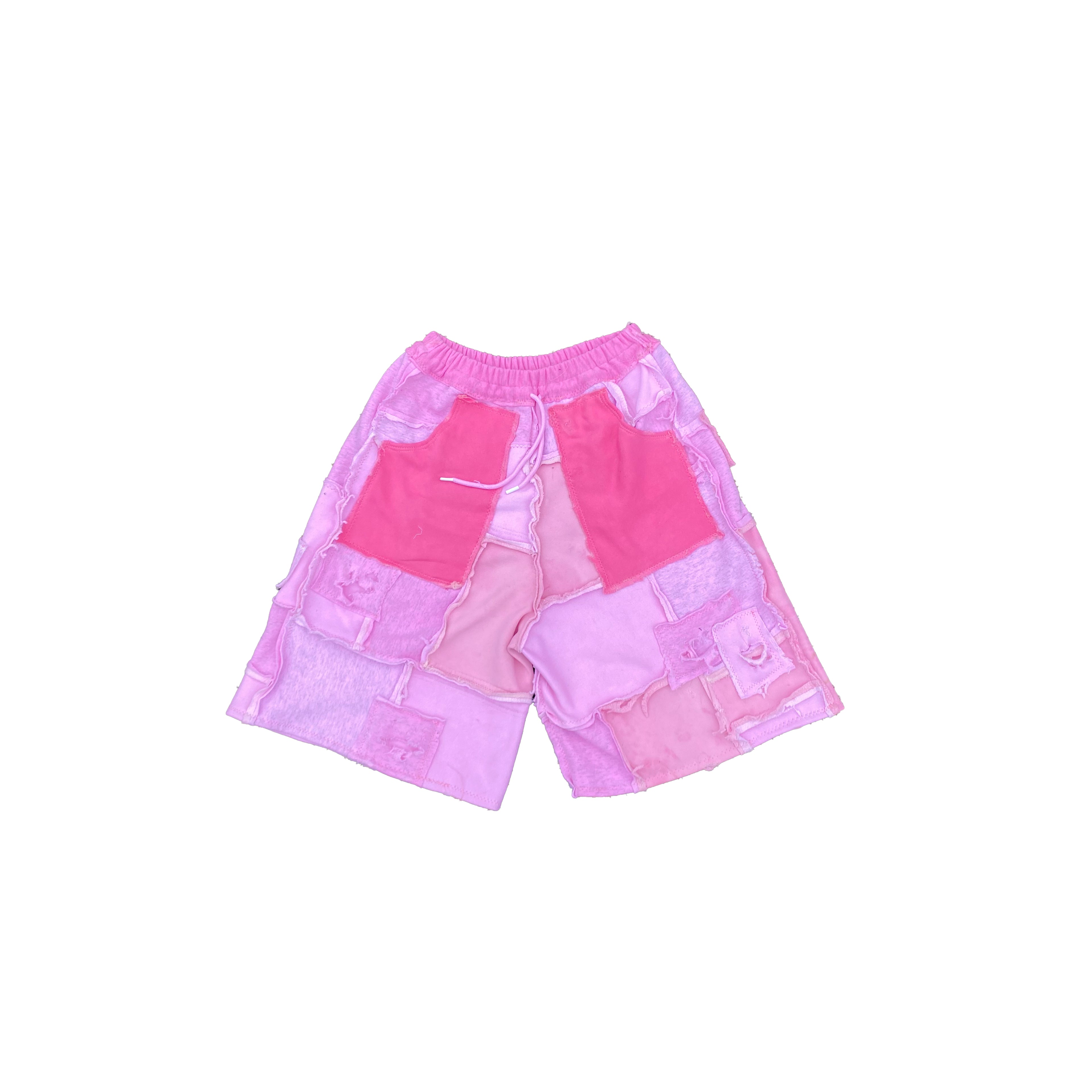 [SHORTS] COTTONFLEECE PATCHWORK PINK