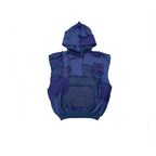 [SLEEVELESS HOODIE] COTTONFLEECE PATCHWORK NAVY