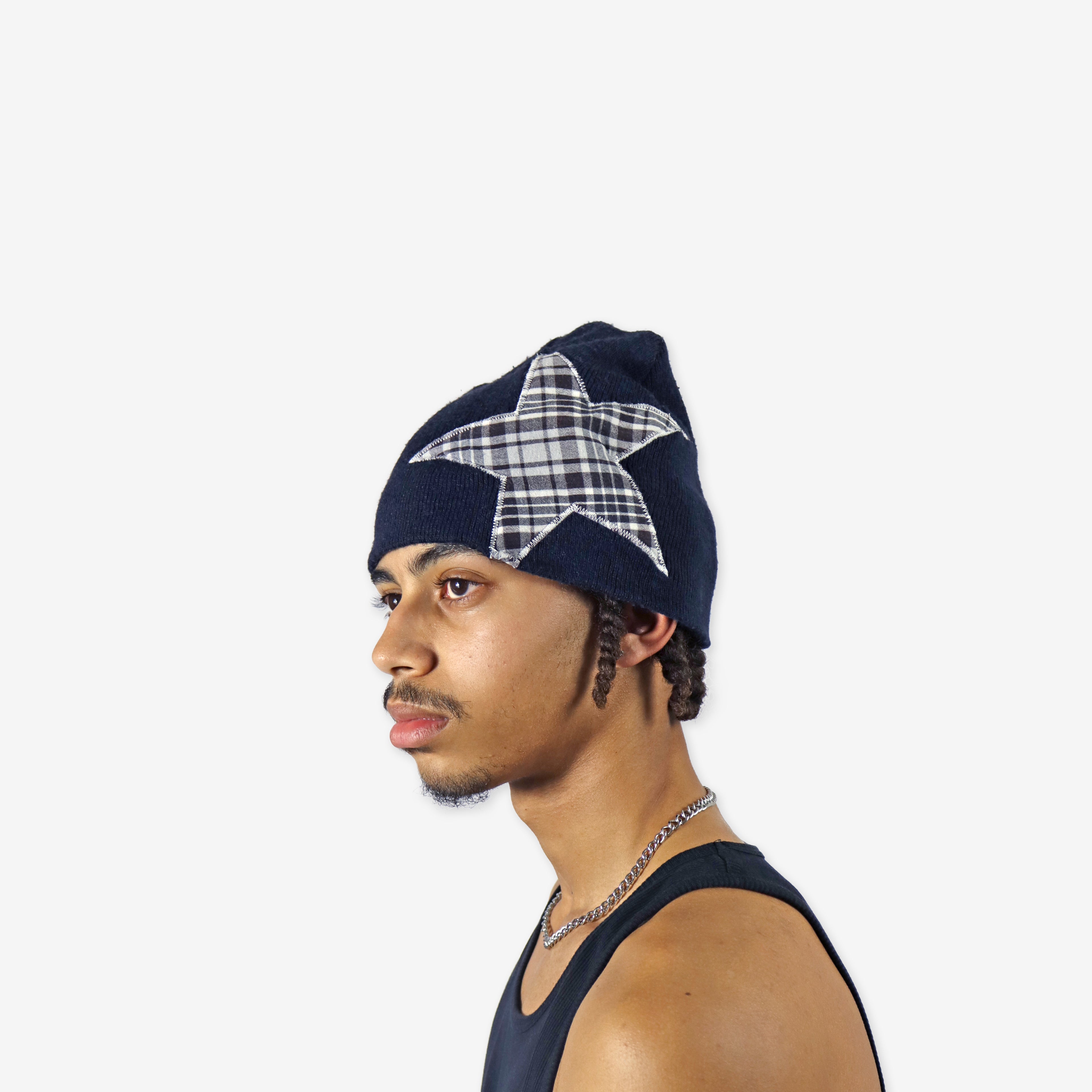 STAR BEANIE BLUE/BROWN